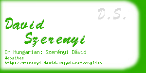 david szerenyi business card